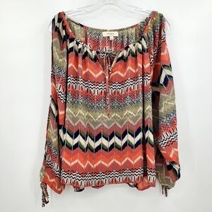 Umgee Slit Long Sleeve Boho Blouse